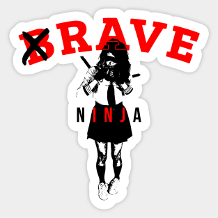 Rave Ninja EDM Techno Gift School Uniform Sword Girl Sticker